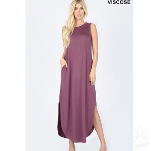 Eggplant Sandy Sleeveless Maxi